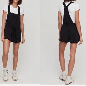 Wilfred Free Aritzia romper Black Beatriz Drawstring Overall  jumpsuit shorts